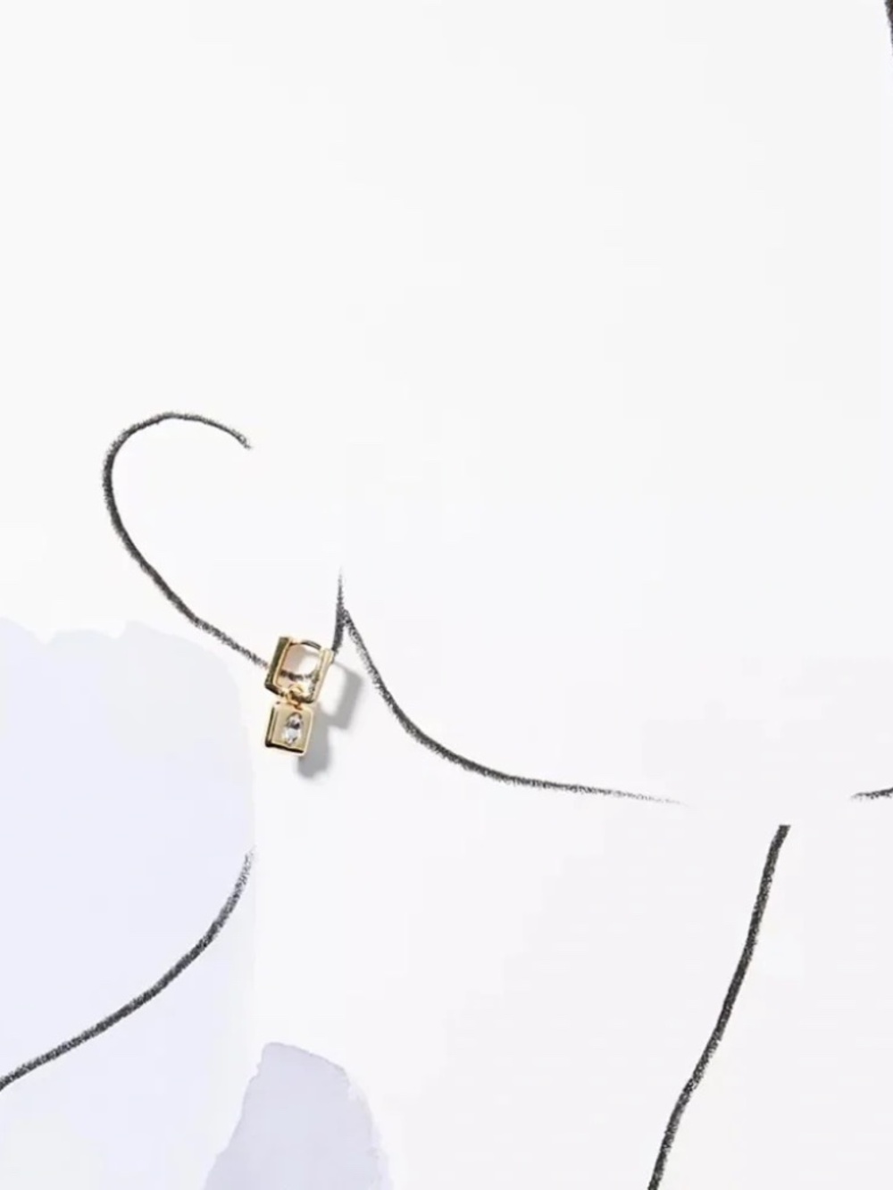NWT Anthropologie Small Gem Stone Huge Gold Earrings - Picture 3 of 3